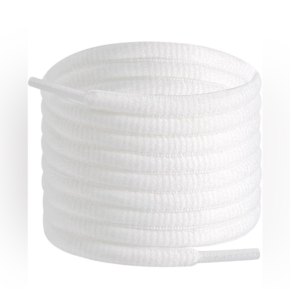 3 Pairs White Oval Shoe Laces - 1/4” Athletic Shoelaces
